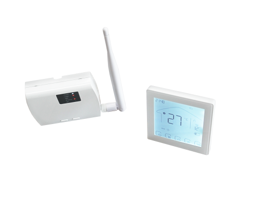 Kiptover KTW Комнатный термостат беспроводной, с аккумулятором, 3А, сухой контакт, для котла, Wi-Fi, Белый