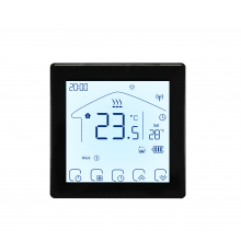 Kiptover KTW Комнатный термостат беспроводной, с аккумулятором, 3А, сухой контакт, для котла, Wi-Fi, Черный