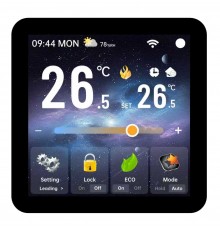 Kiptover KTE терморегулятор для теплого пола электронный сенсорный, Wi-Fi, Черный