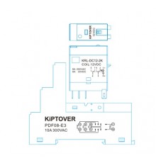 KiPTOVER реле промежуточное DC 12V, 2К, DIN, 8А
