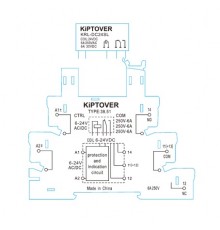 KiPTOVER реле промежуточное DC 24V, Slim, DIN, 6А